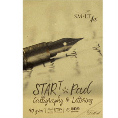 Альбом для каллиграфии и леттеринга SMLT Art Start 90г/м2 А5 30л в точку белый склейка